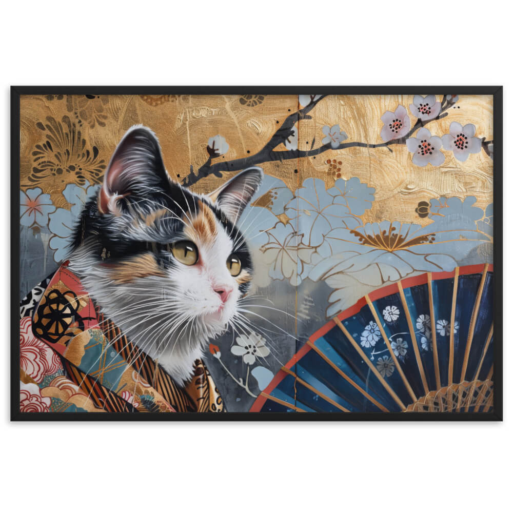 Chat peinture japonaise