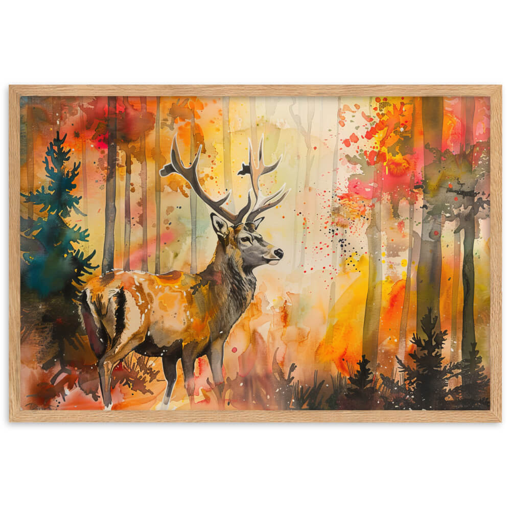 Tableau Cerf Aquarelle