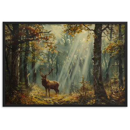 peinture cerf forêt