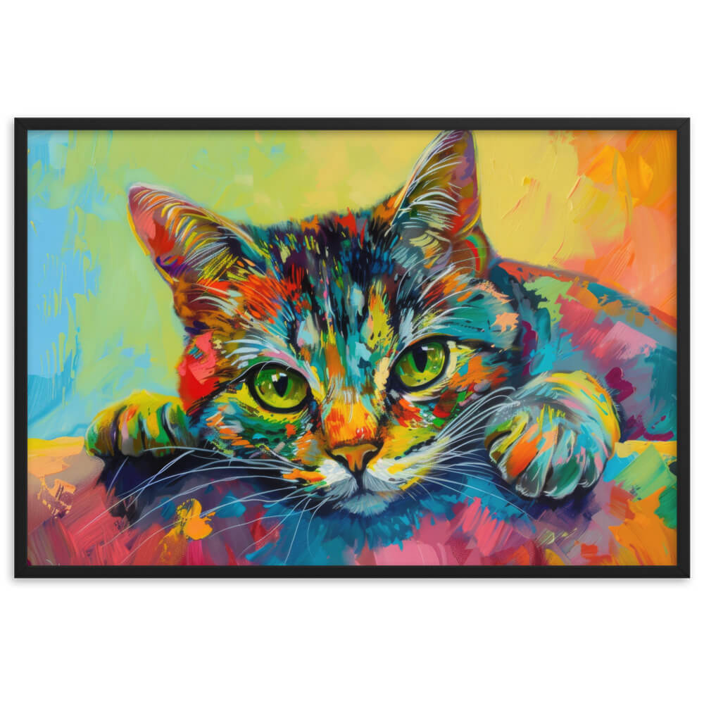 Peinture chat coloré