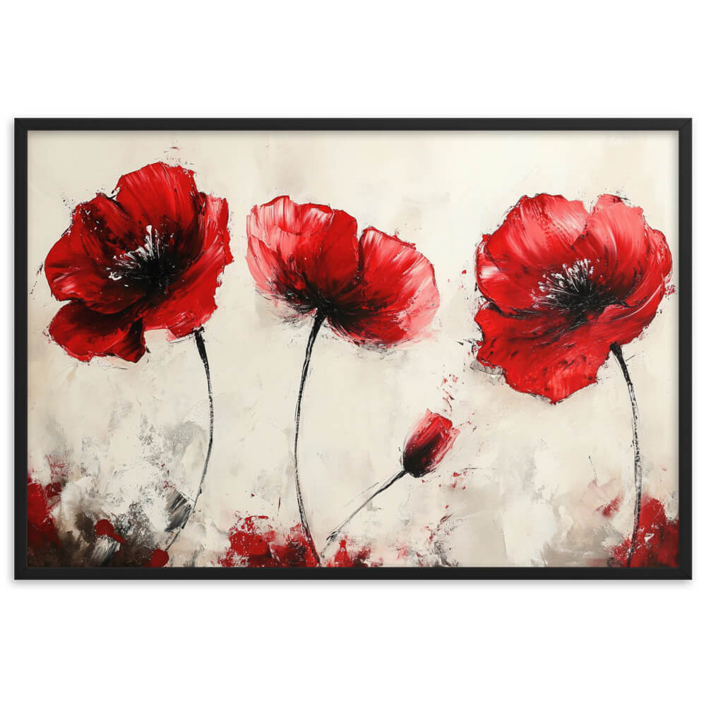 Peinture fleur rouge