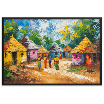 Peinture Village Africain