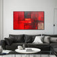 Tableau abstrait rouge mockup