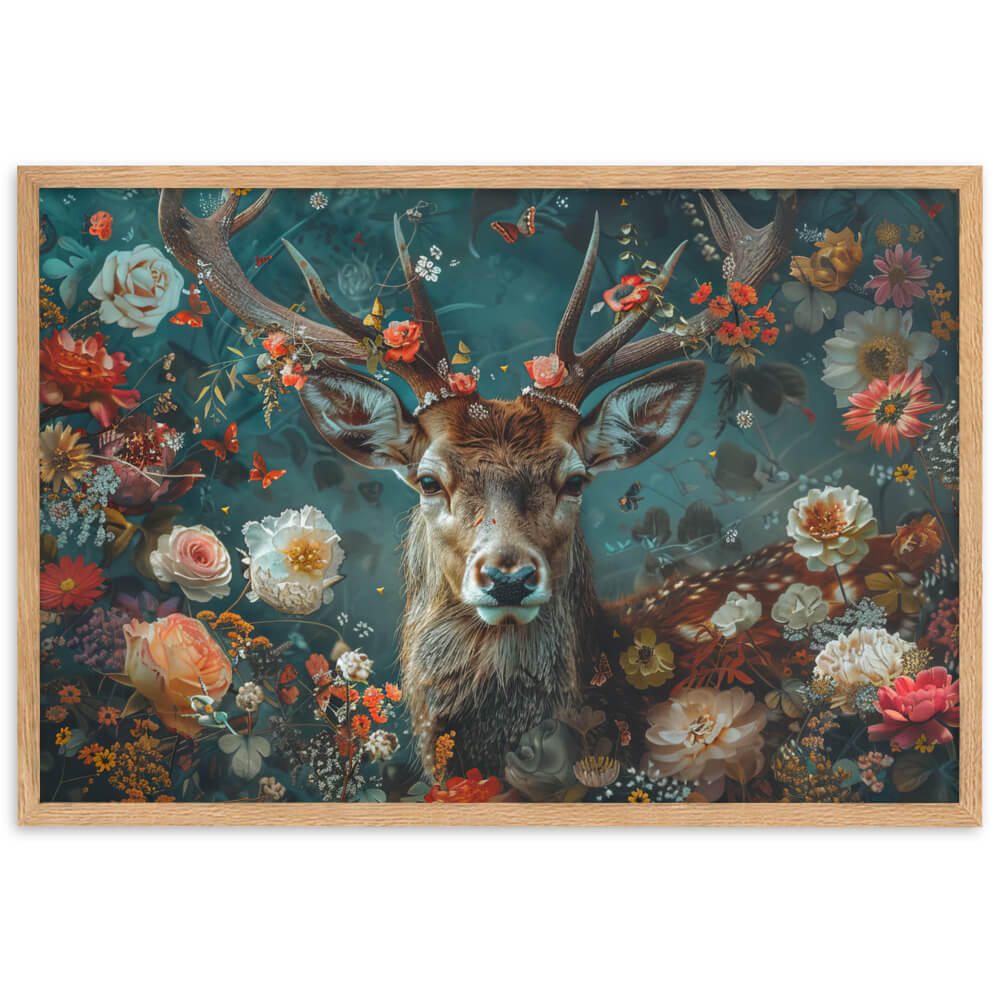 Tableau Cerf Fleur