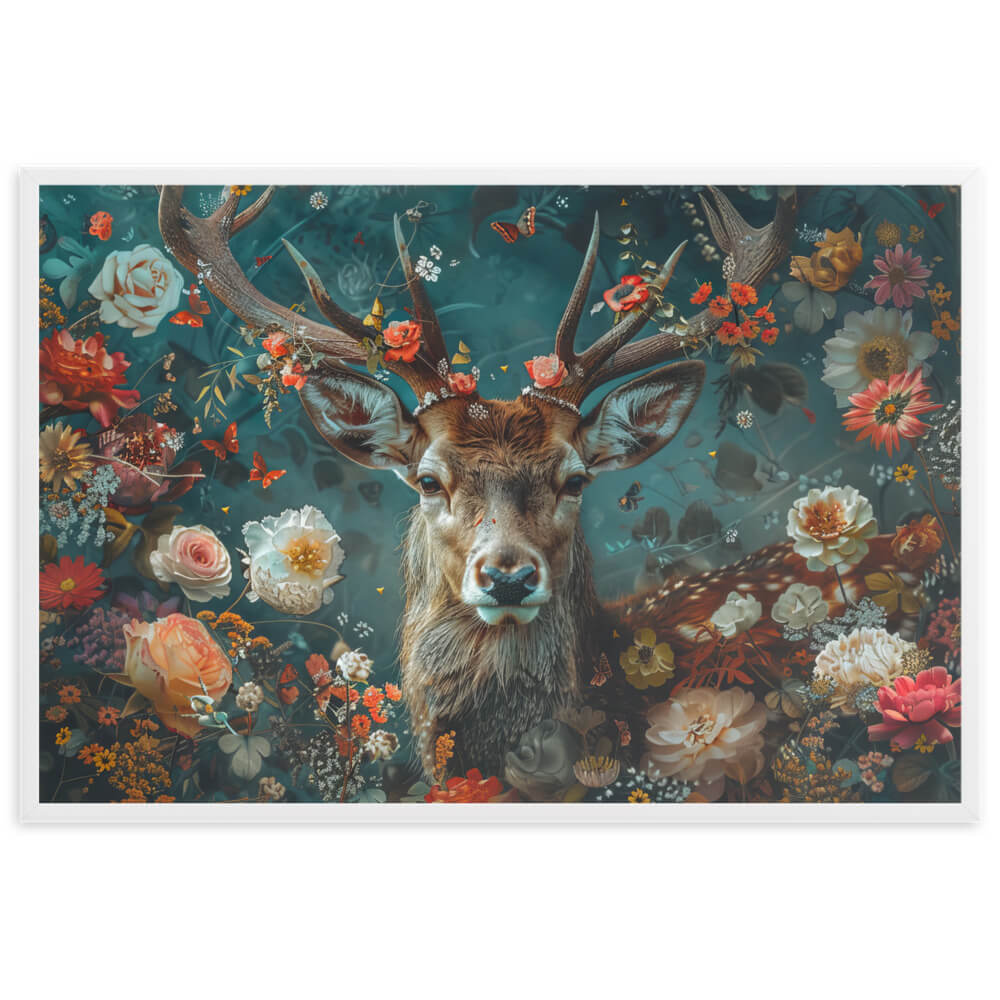 Tableau Cerf Fleur