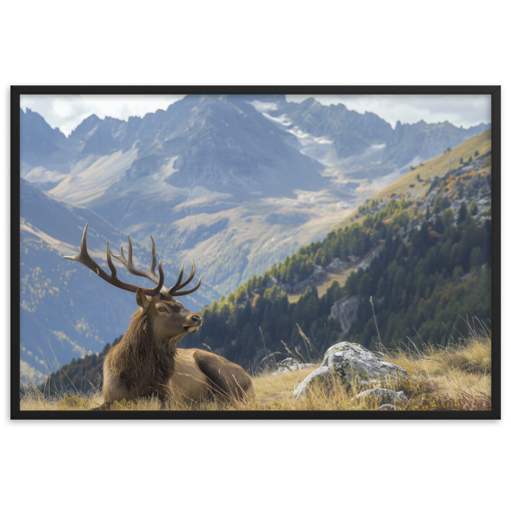 Tableau cerf montagne