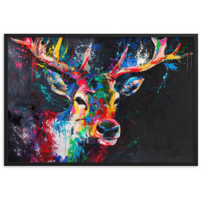 Tableau cerf multicolore