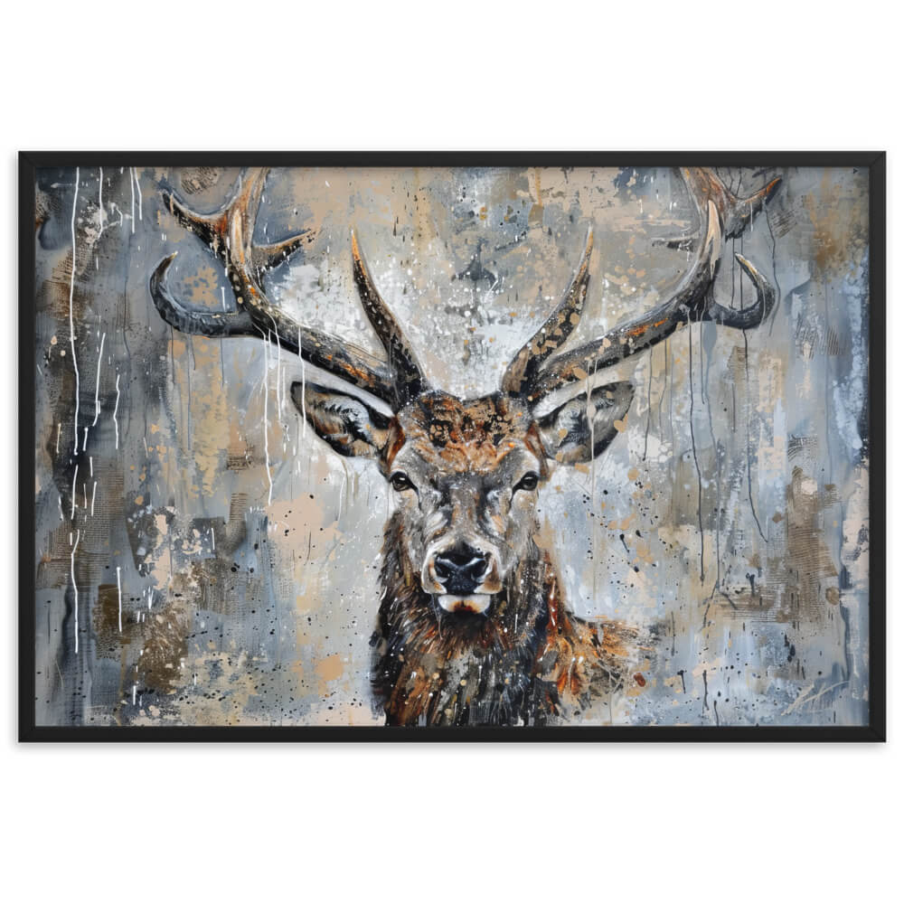 Tableau cerf peinture