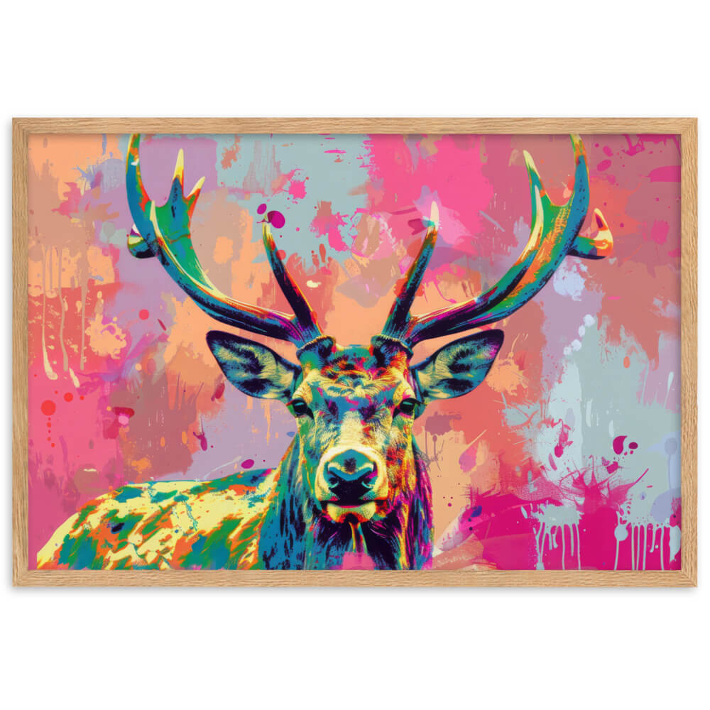 Tableau Cerf Pop Art