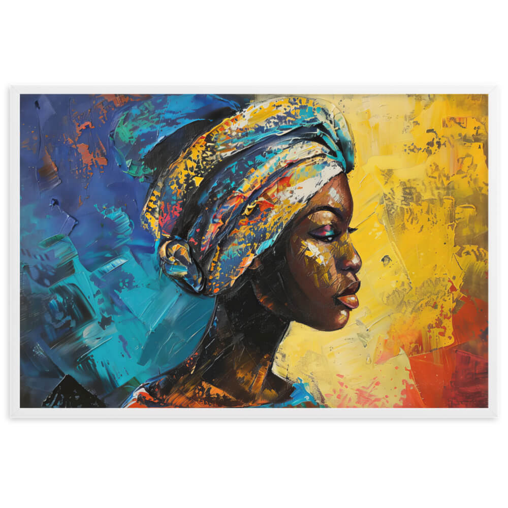 Tableau Africain Femme Abstrait