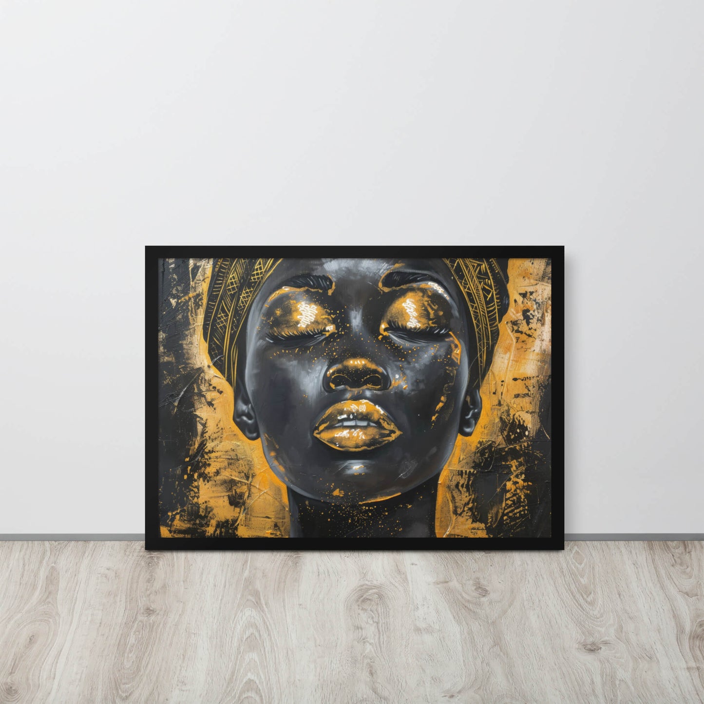 Tableau Africain Noir et Or