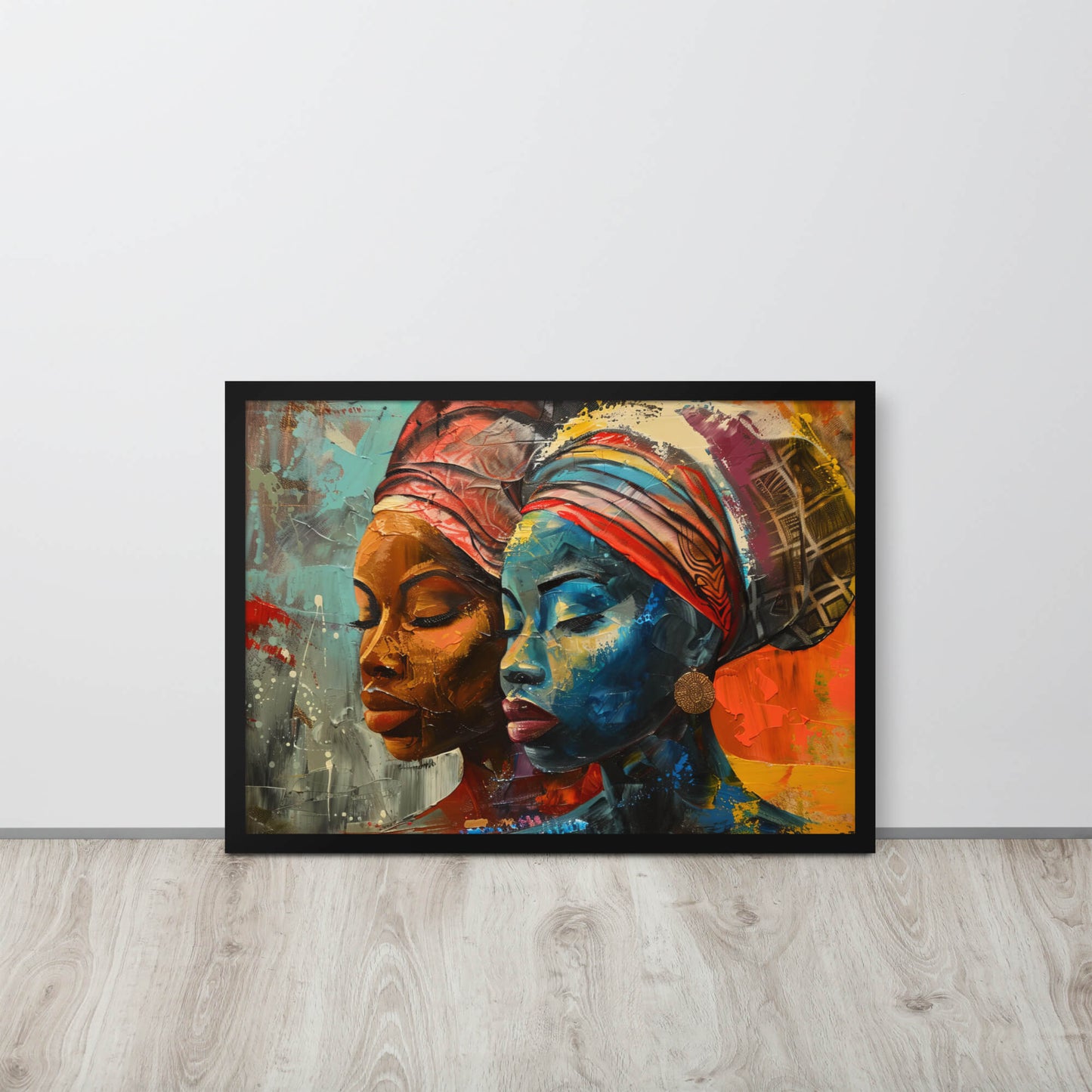 Tableau Africain Femme Multicolore