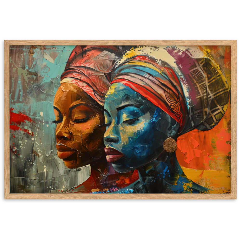 Tableau Africain Femme Multicolore