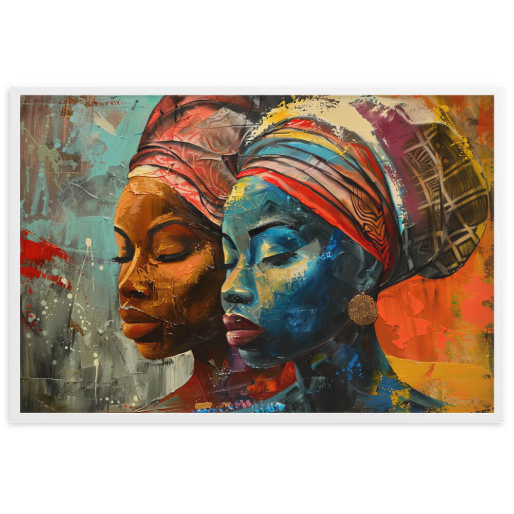 Tableau Africain Femme Multicolore