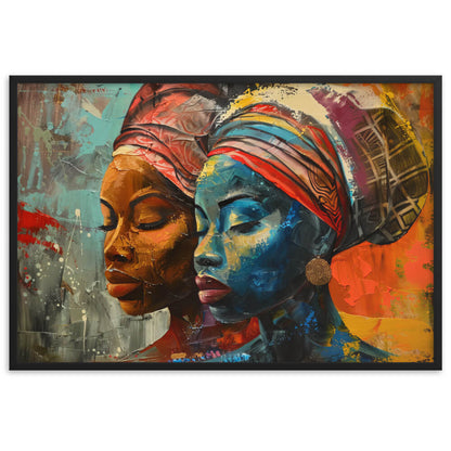 Tableau femme africaine multicolore