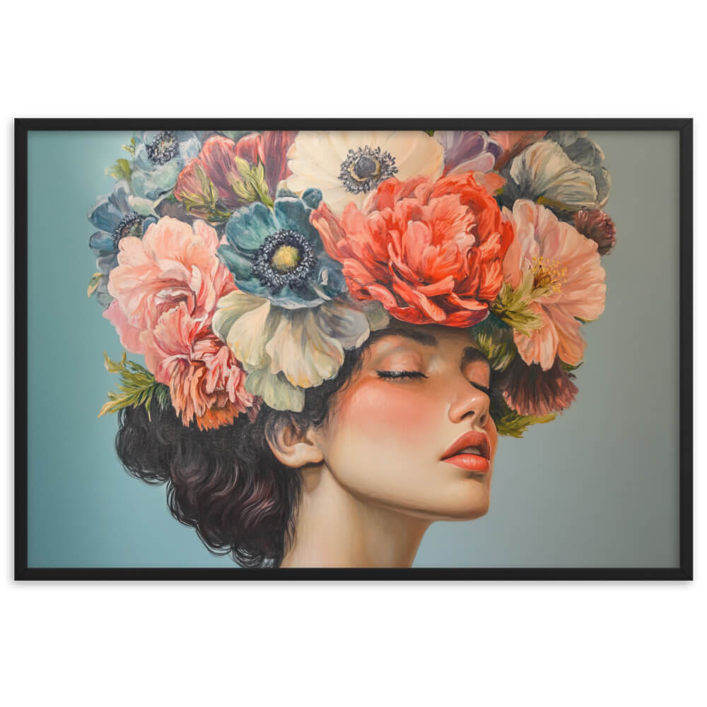 Tableau Femme Fleurs Cheveux