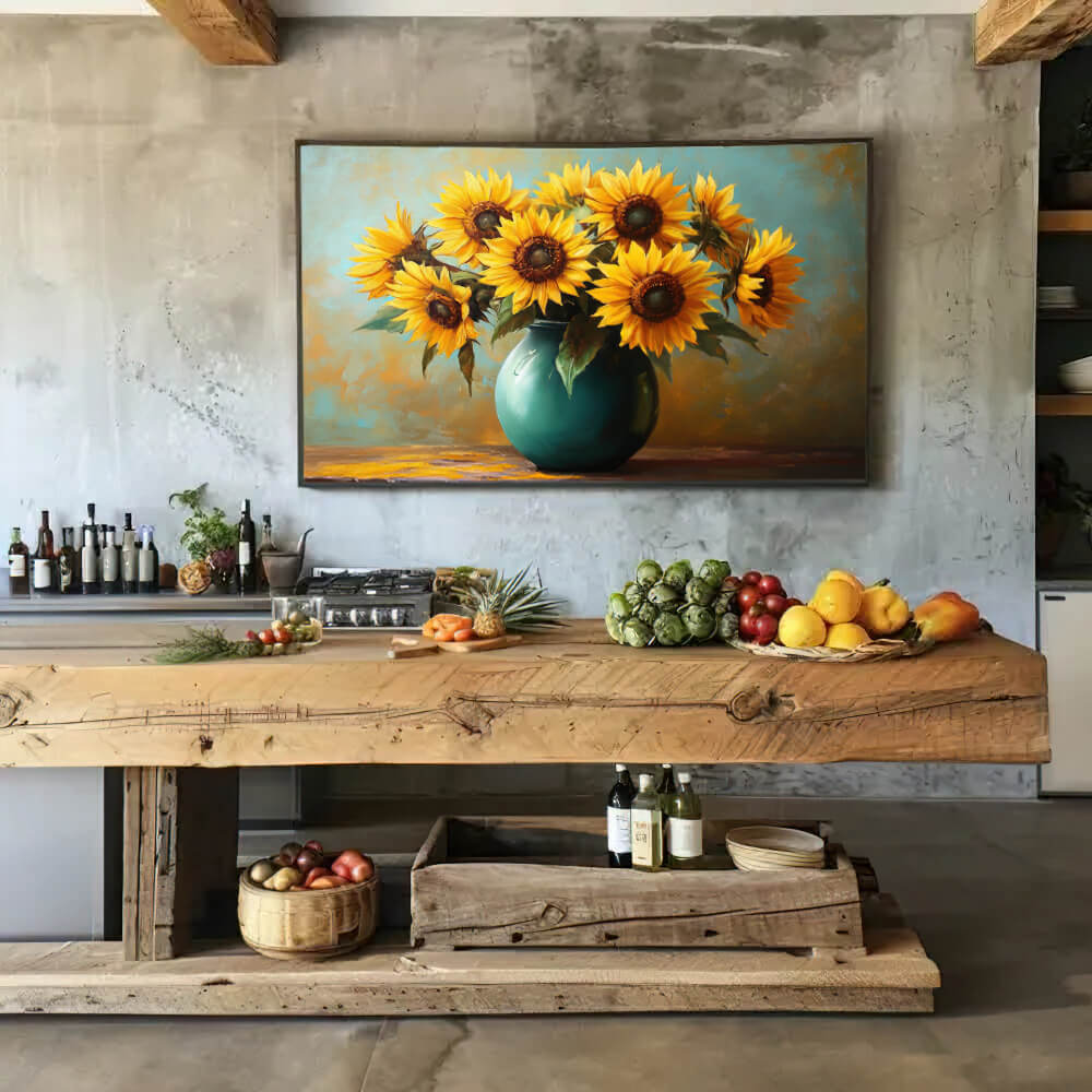 tableau fleur de tournesol mockup