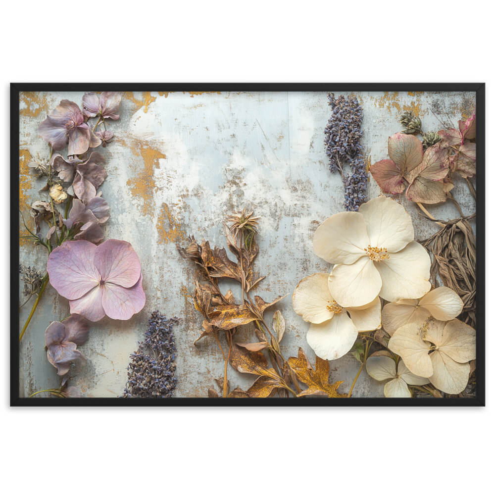 Tableau herbier fleurs séchées