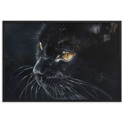 Tableau peinture chat noir