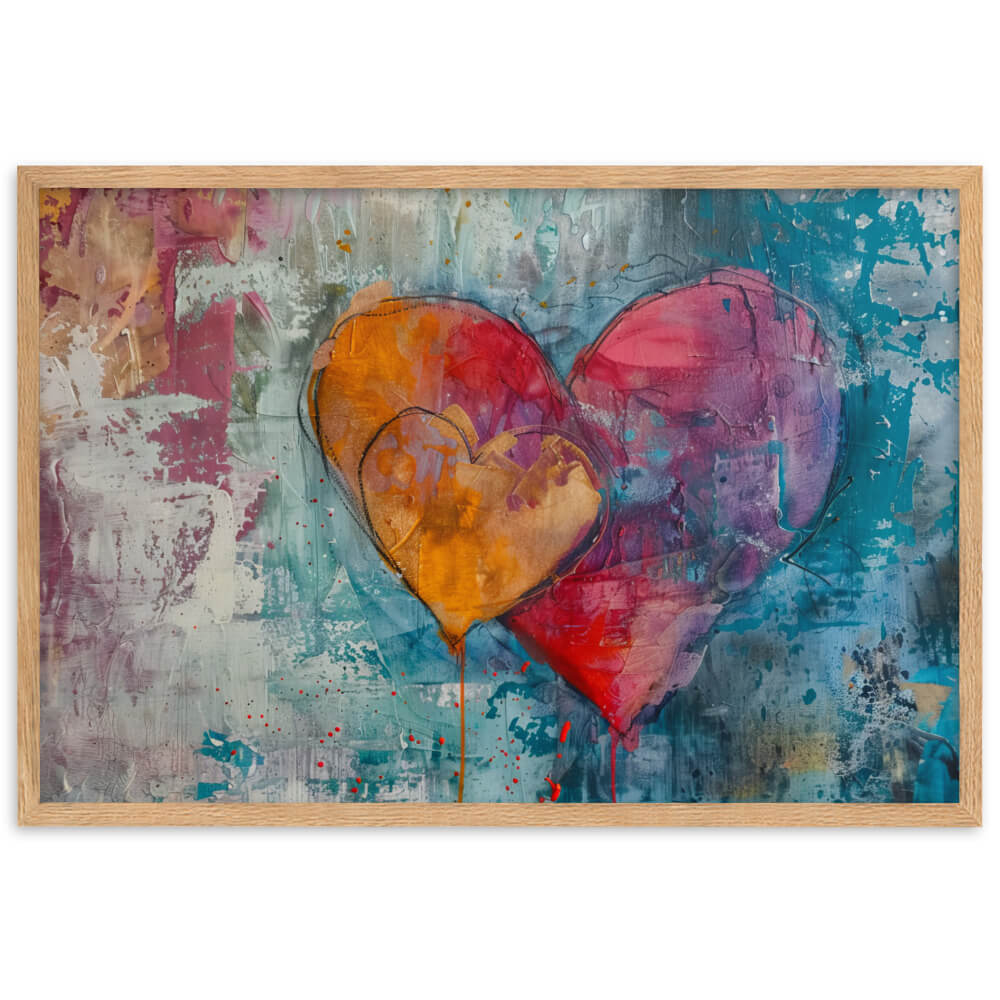 Tableau Amour Double Coeur