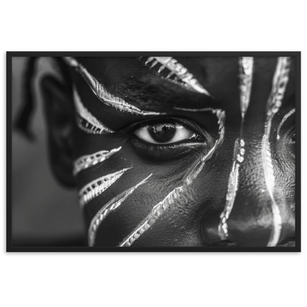 Tableau Visage Africain Noir et Blanc