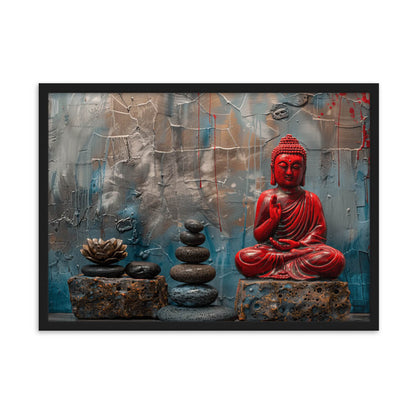 Tableau zen bouddha rouge