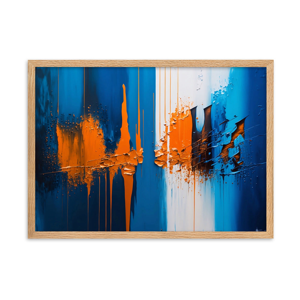 Tableau Abstrait Bleu Orange