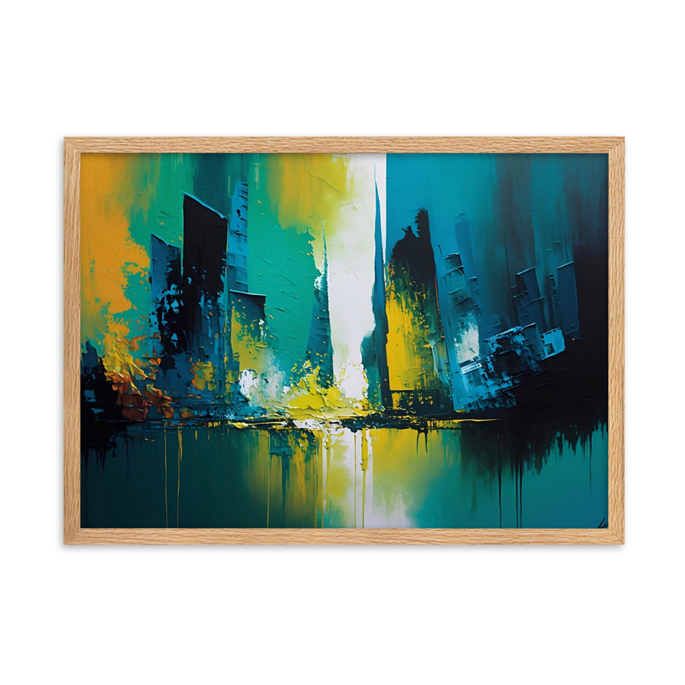 Tableau Abstrait Paysage Urbain