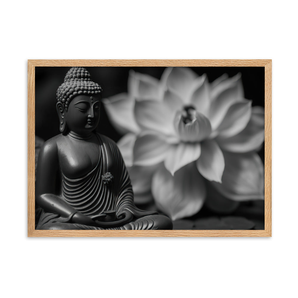 Tableau Noir Et Blanc Bouddha