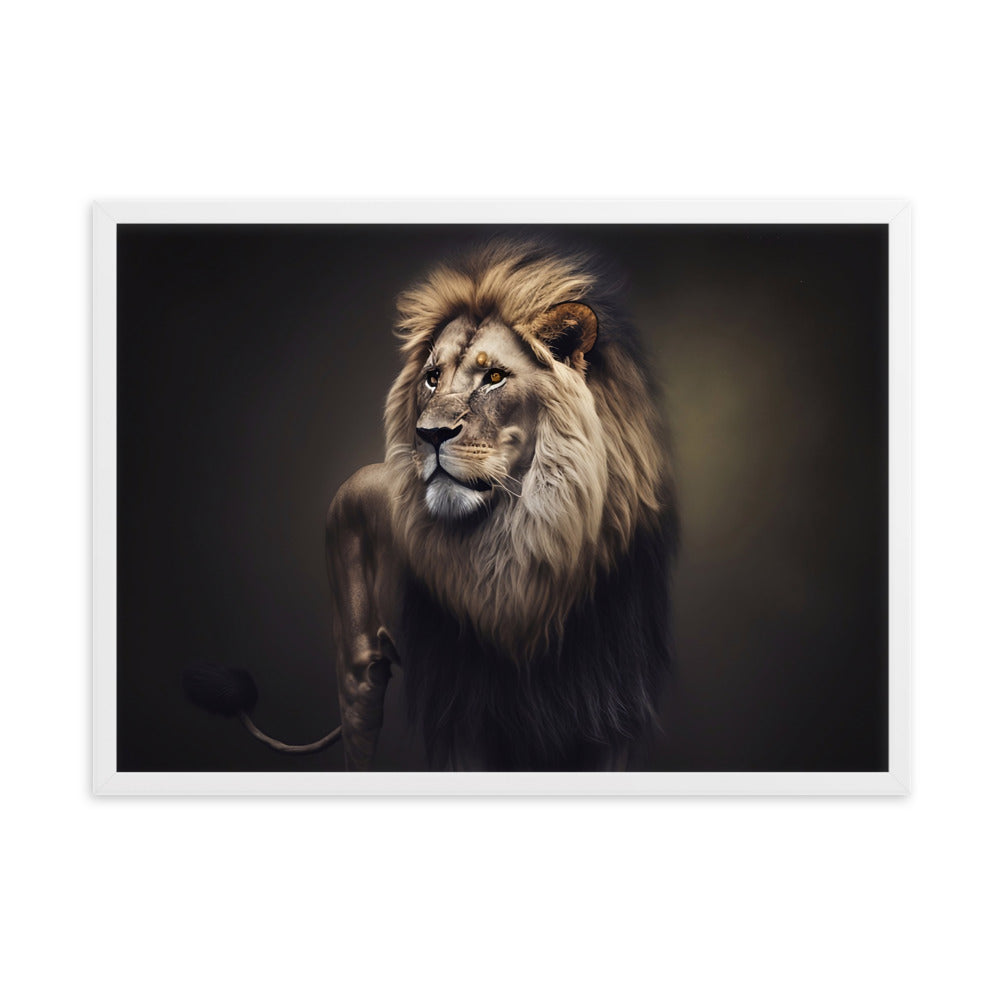 Tableau Lion Fond Noir