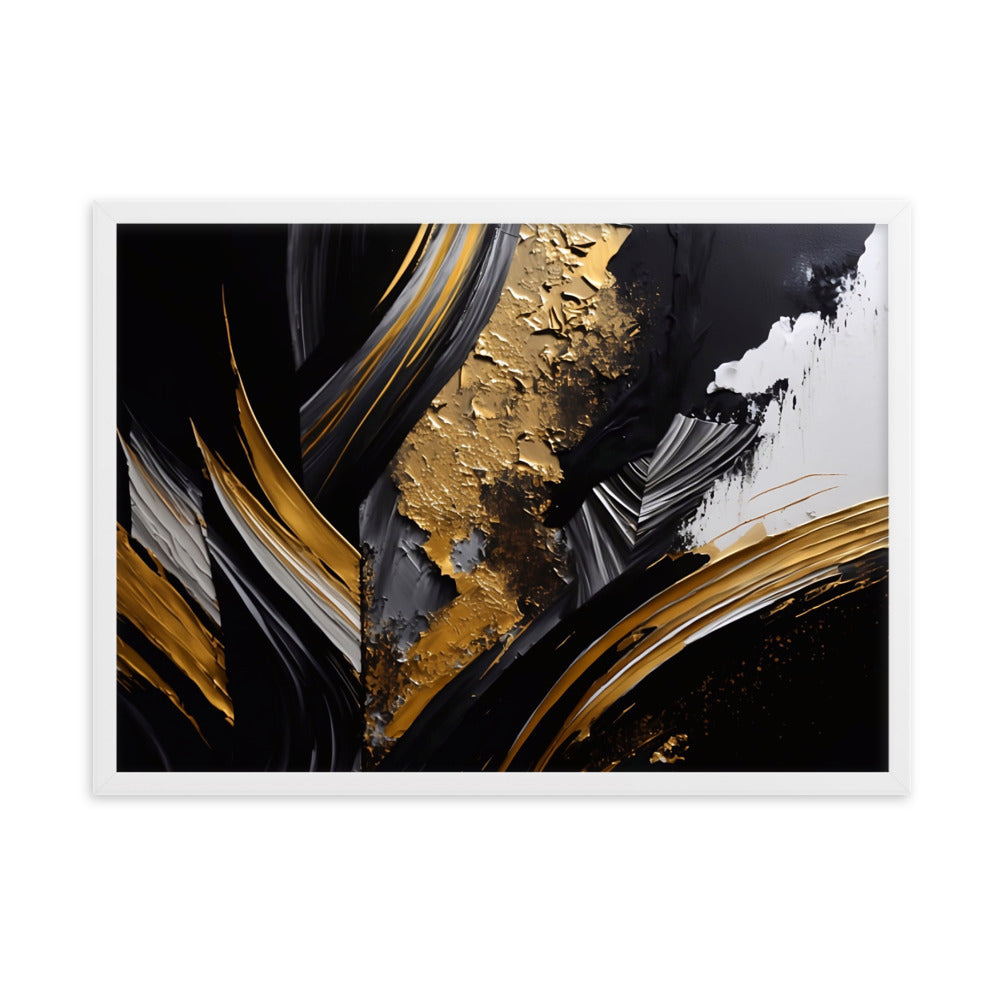 Tableau Abstrait Noir Et Or