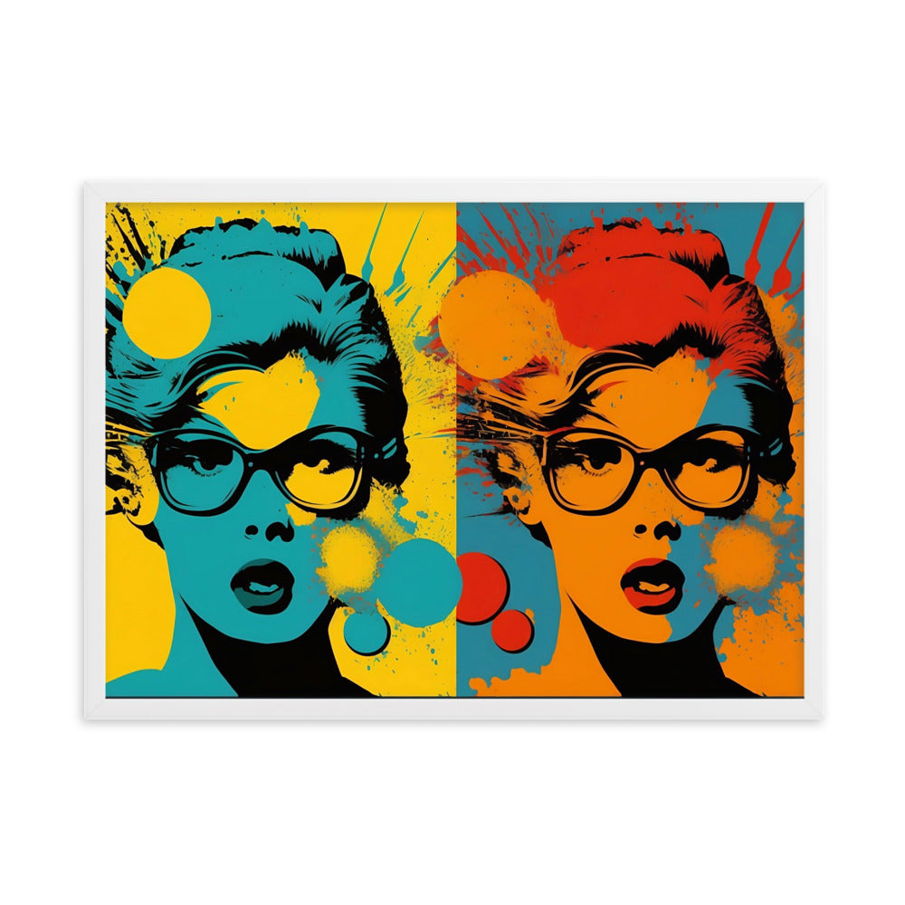 Tableau Pop Art Femme à Lunette