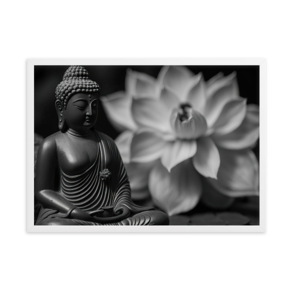 Tableau Noir Et Blanc Bouddha