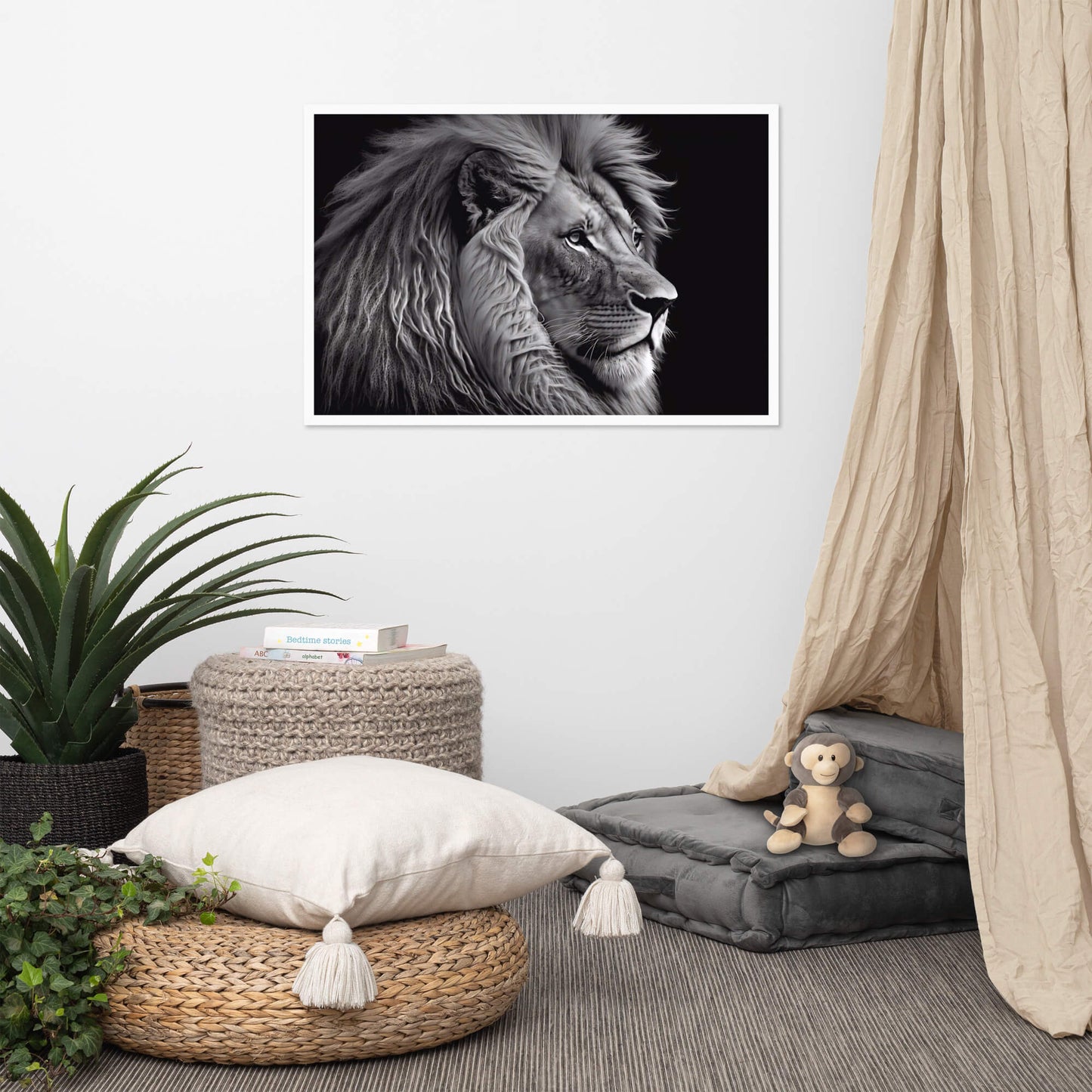 Tableau Lion Gris