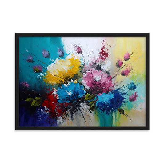 Tableau abstrait fleurs