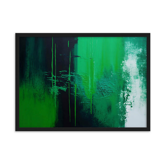 Tableau abstrait ton vert