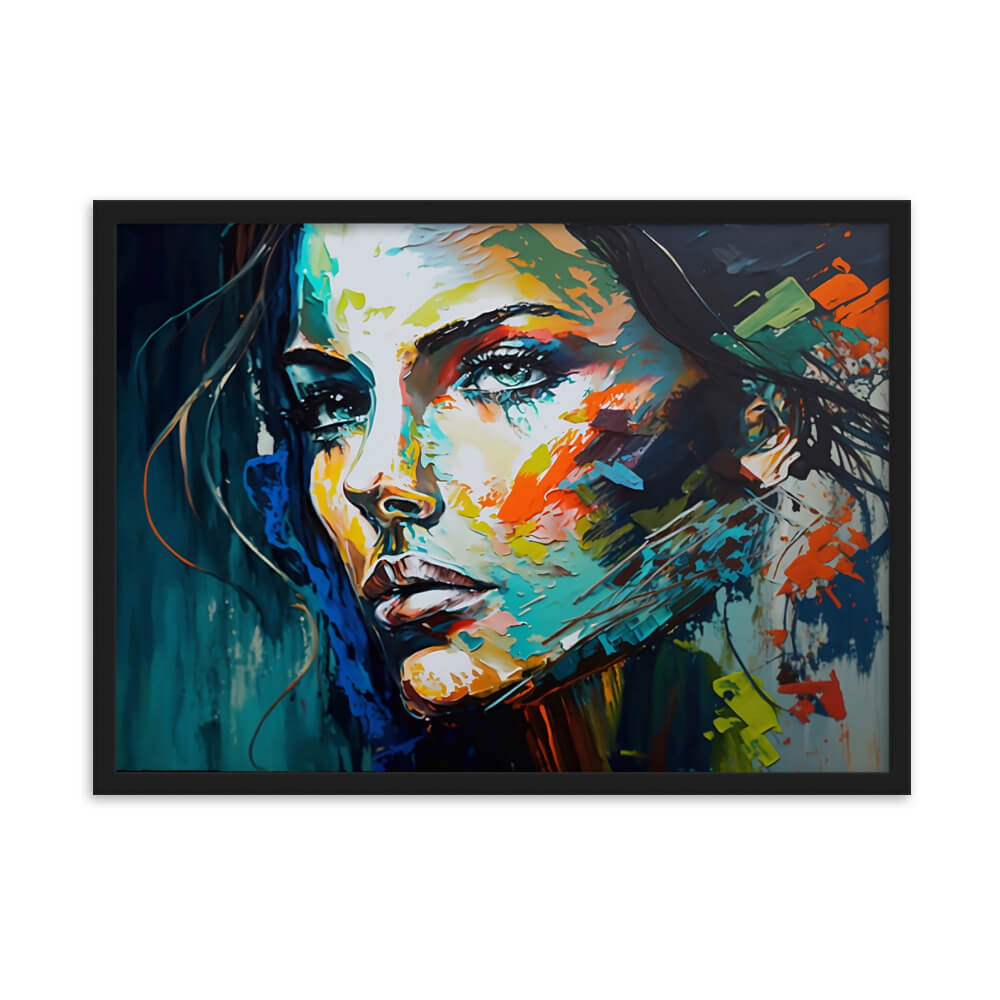 Tableau abstrait visage femme