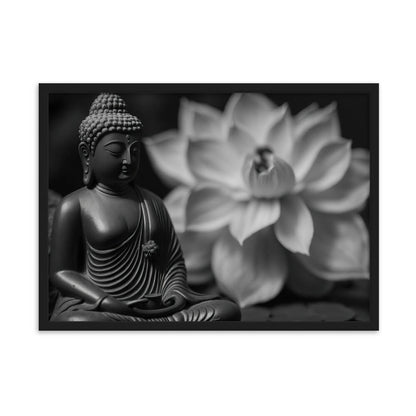 Tableau Noir Et Blanc Bouddha