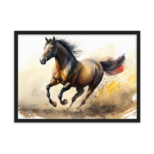 Tableau cheval aquarelle