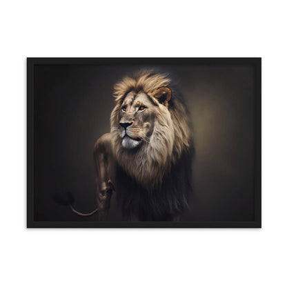 Tableau lion fond noir