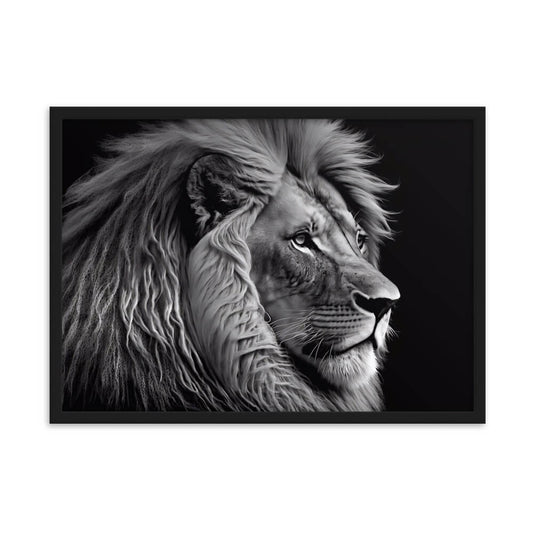 Tableau lion gris