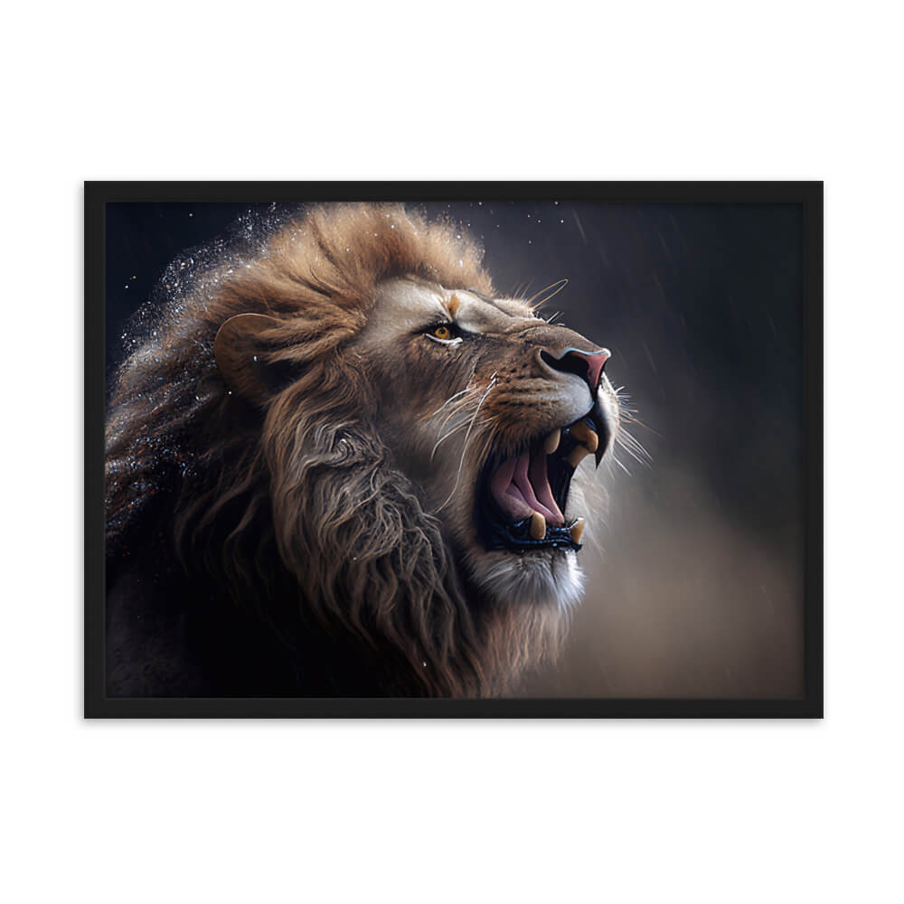 Tableau lion qui rugit