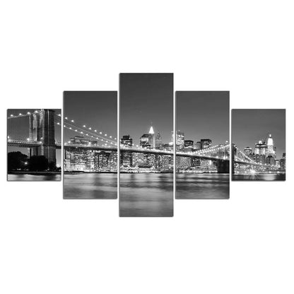 Tableau New York Pont de Brooklyn Noir Blanc