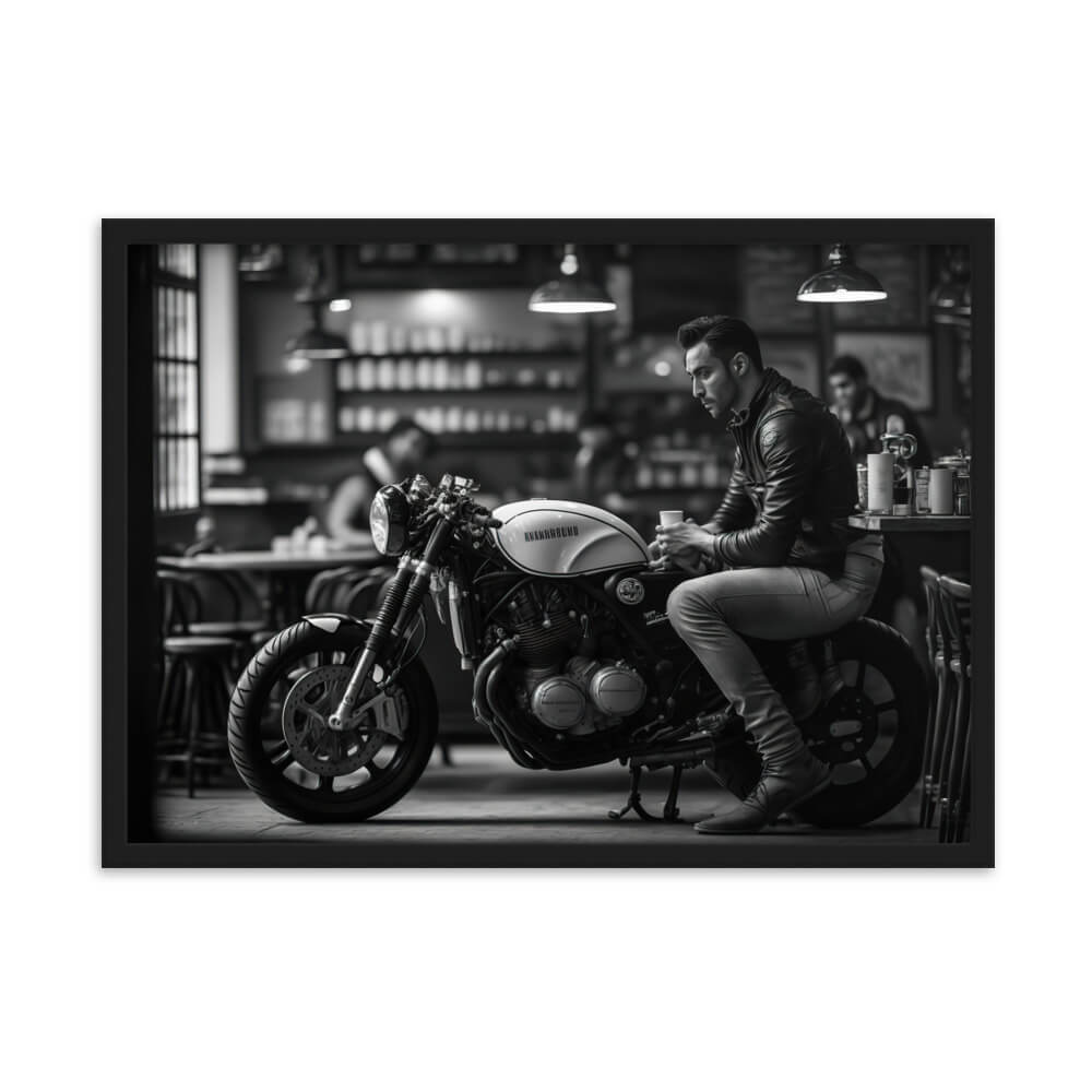 Tableau Noir Et Blanc Moto